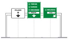 Segnale di corsia con funzione di direzione